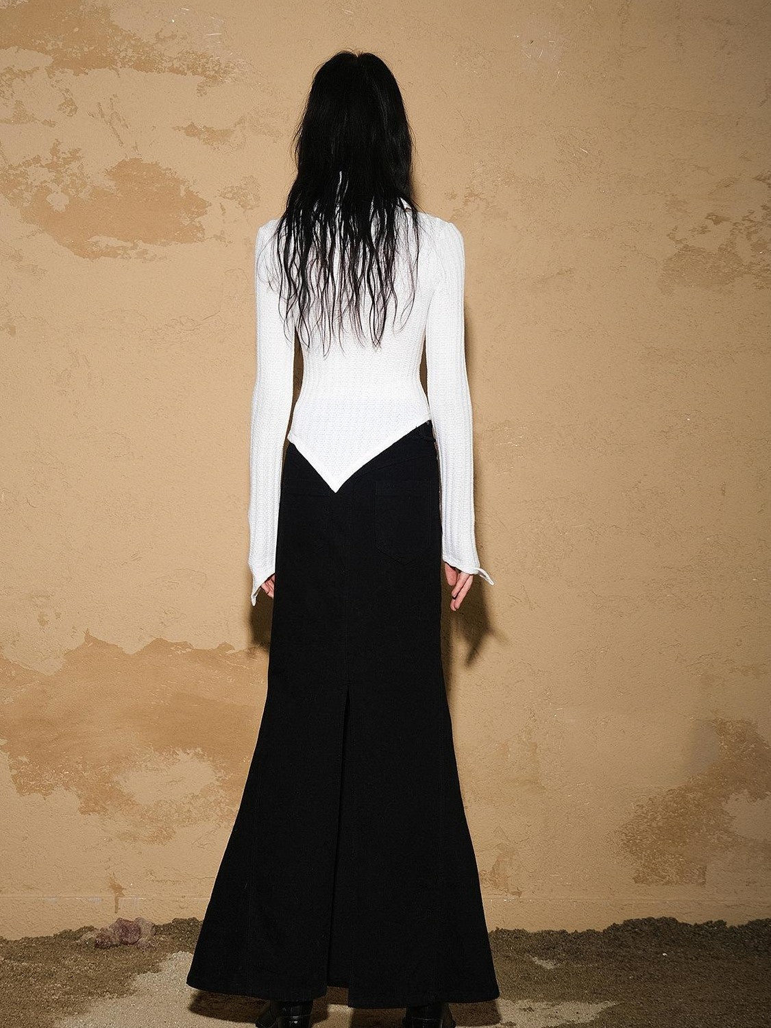 NORTH NODE Cropped Asymmetric Patchwork Slim Women&