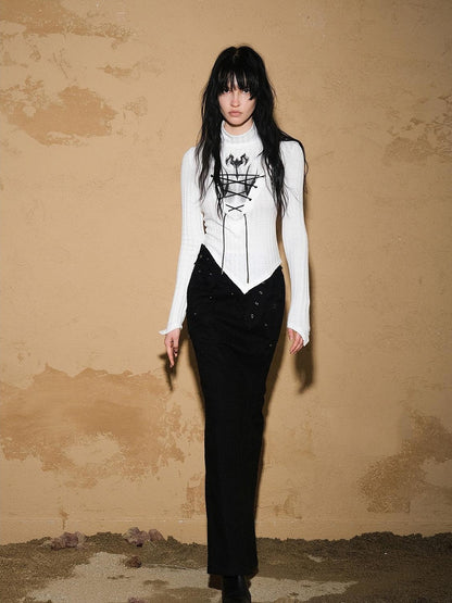 NORTH NODE Cropped Asymmetric Patchwork Slim Women&