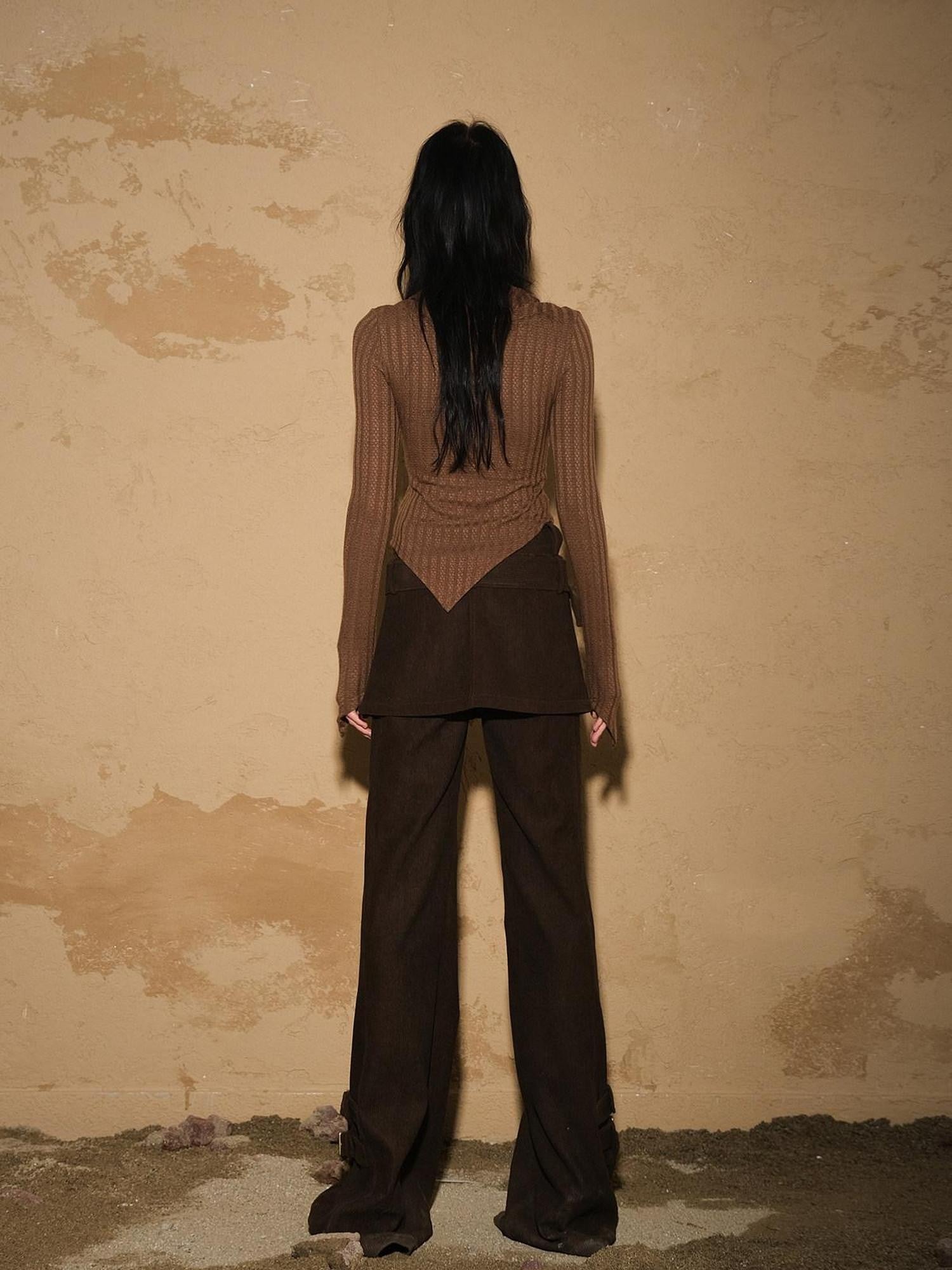 NORTH NODE Cropped Asymmetric Patchwork Slim Women&