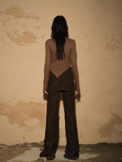 NORTH NODE Cropped Asymmetric Patchwork Slim Women&