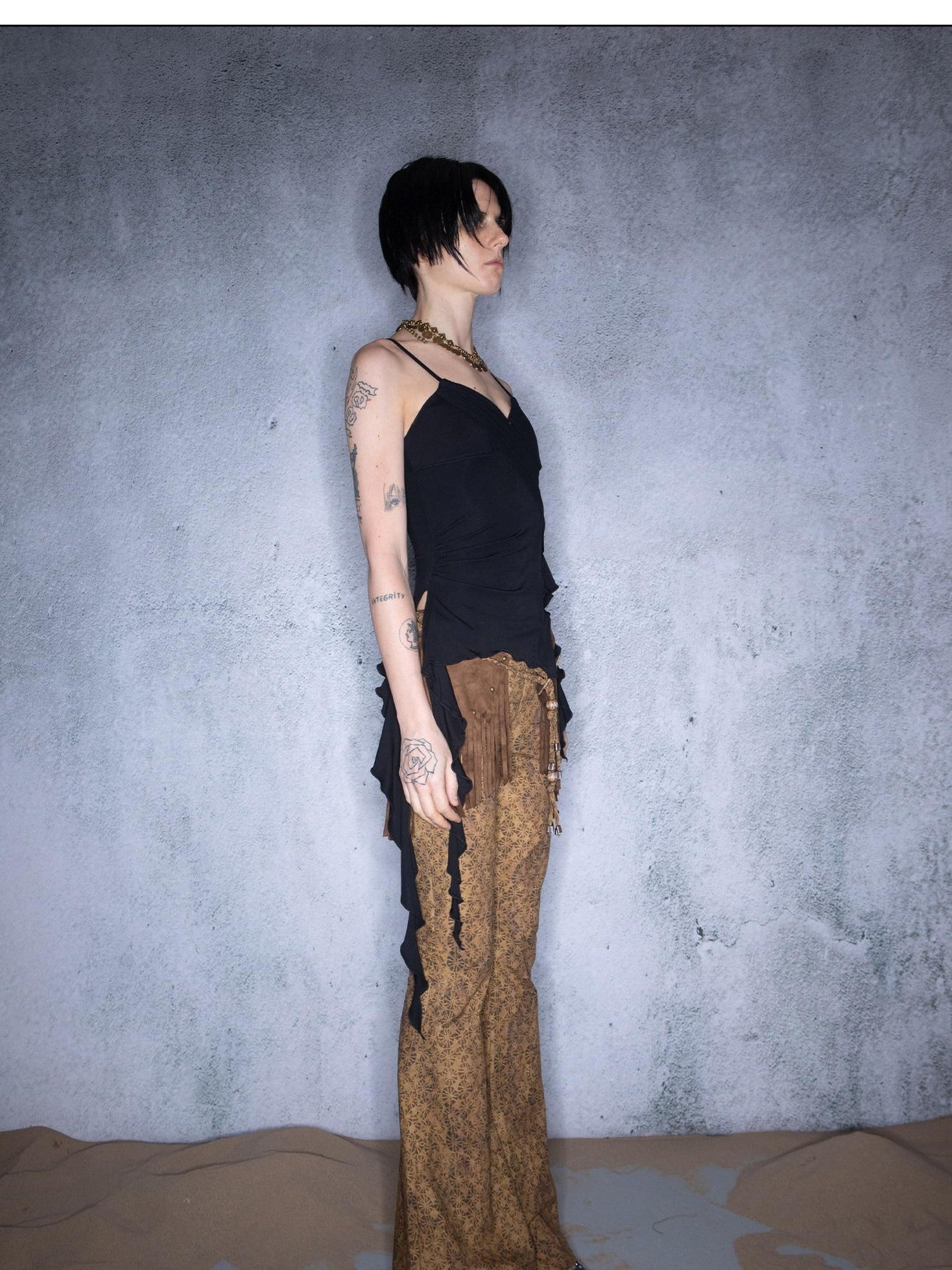 NORTH NODE Cropped Asymmetric Patchwork Women&