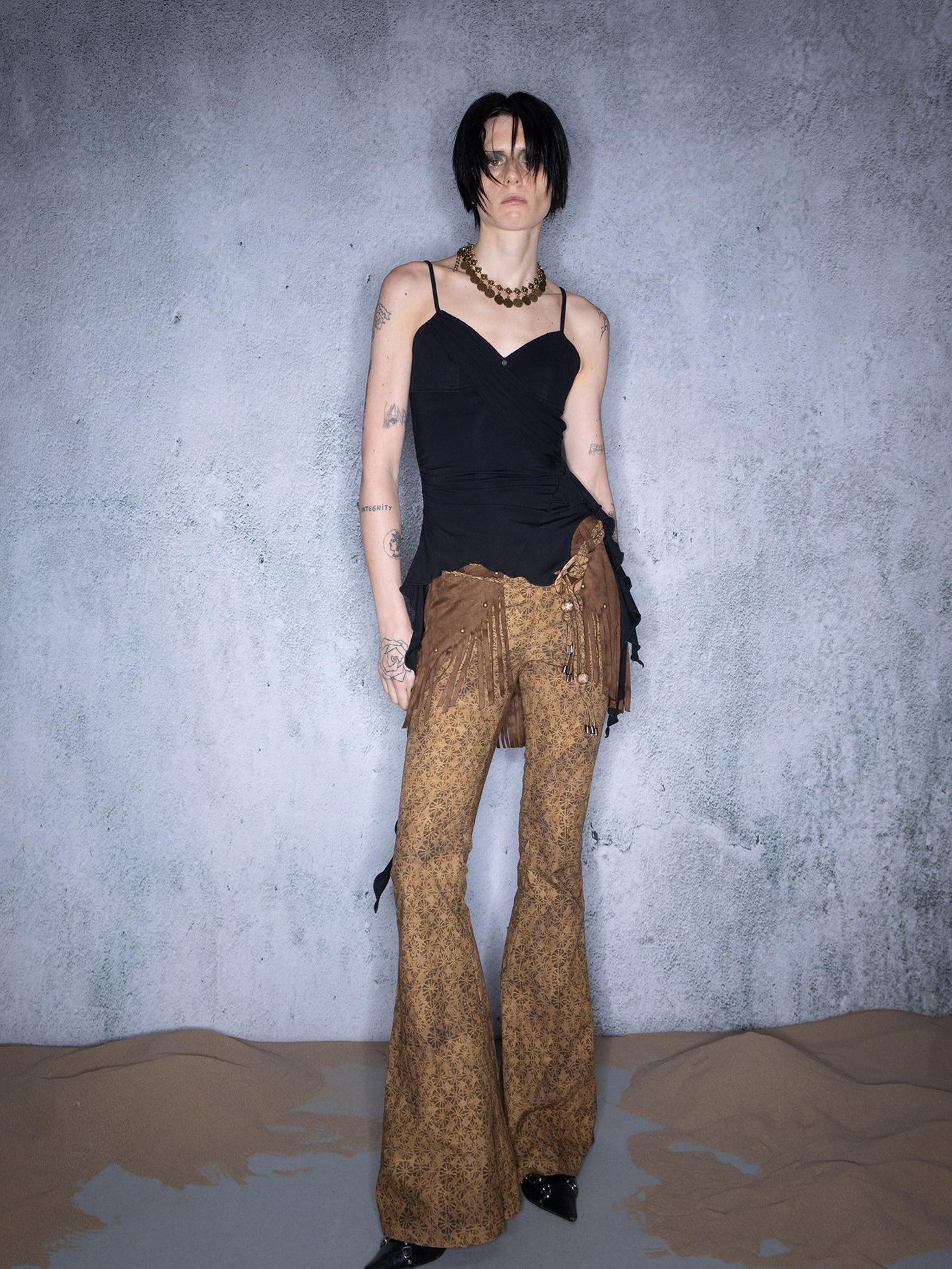 NORTH NODE Cropped Asymmetric Patchwork Women&