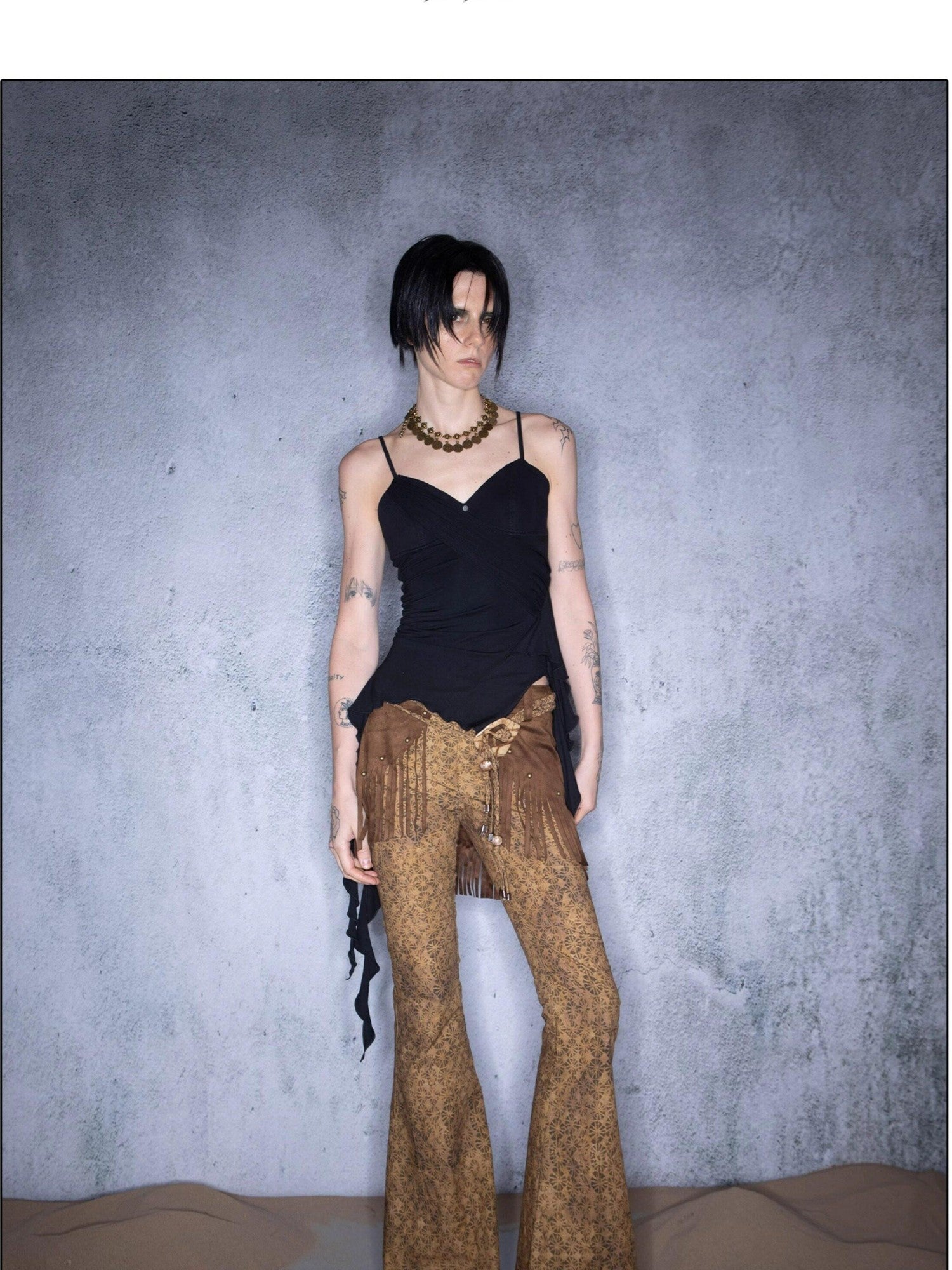 NORTH NODE Cropped Asymmetric Patchwork Women&