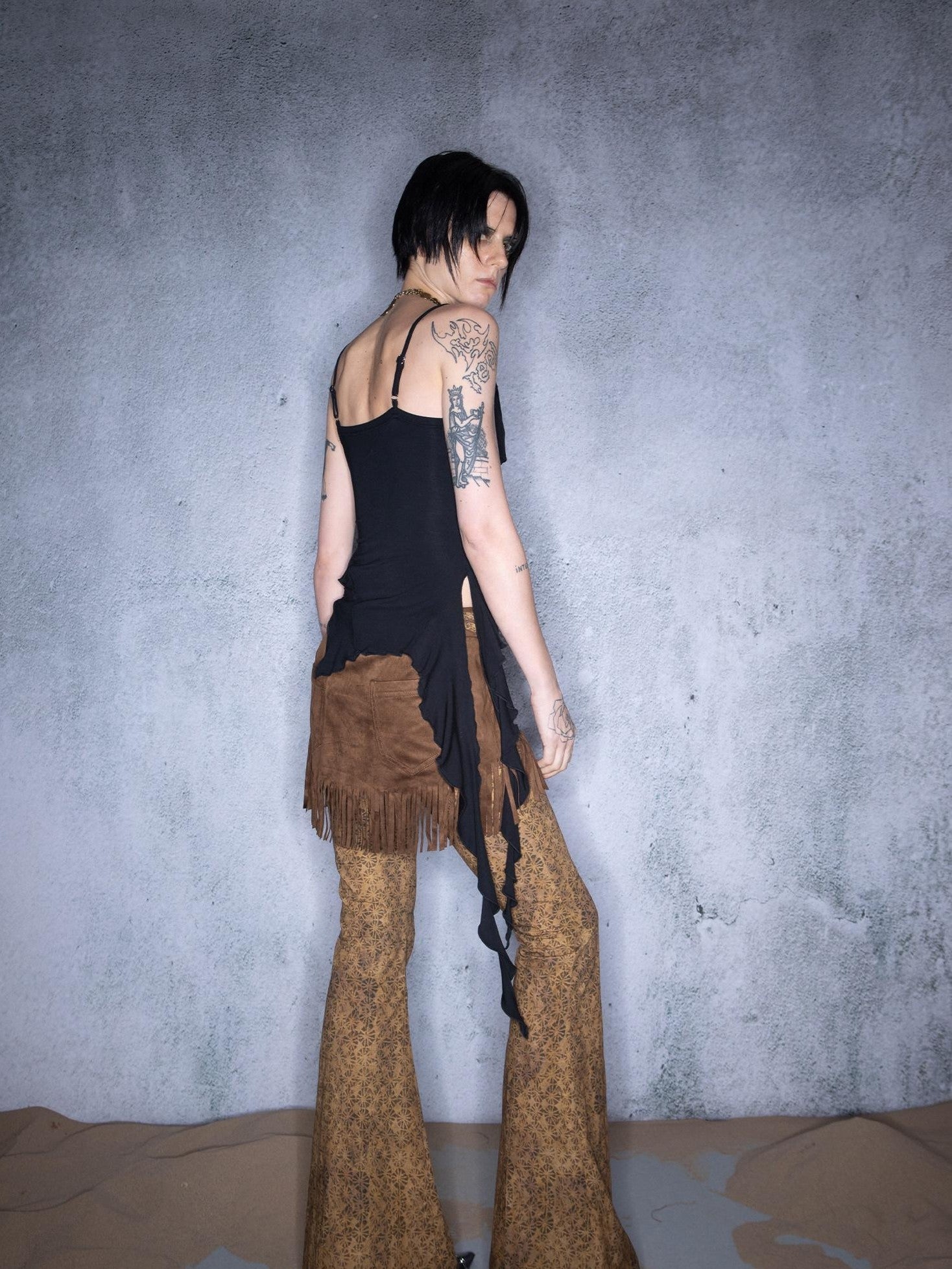NORTH NODE Cropped Asymmetric Patchwork Women&