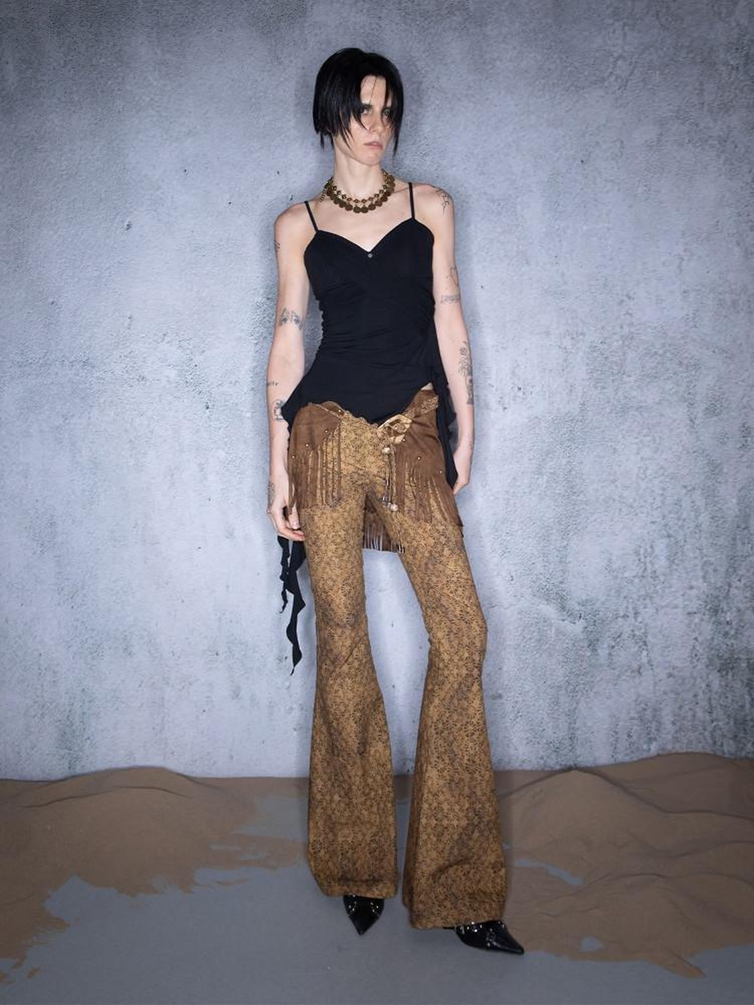NORTH NODE Cropped Asymmetric Patchwork Women&
