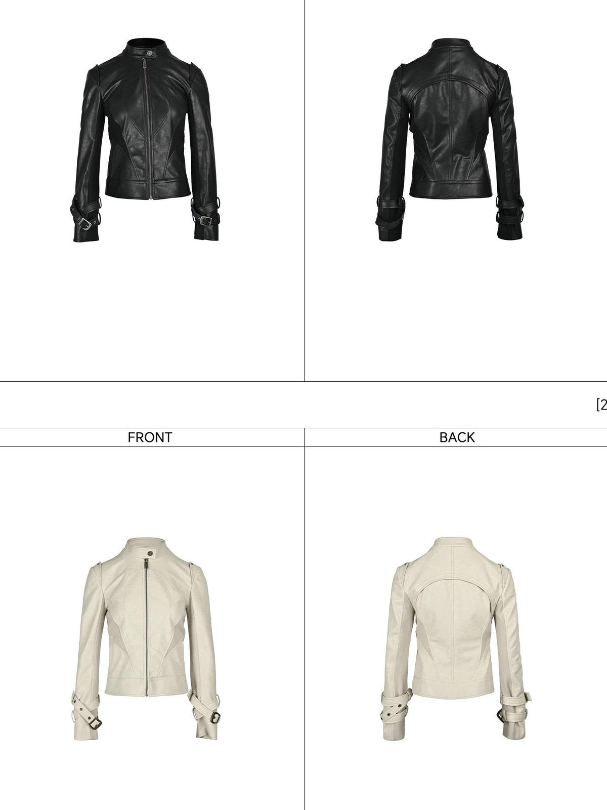 NORTH NODE Cropped Embroidered Panelled Slim Fit Pu Women&
