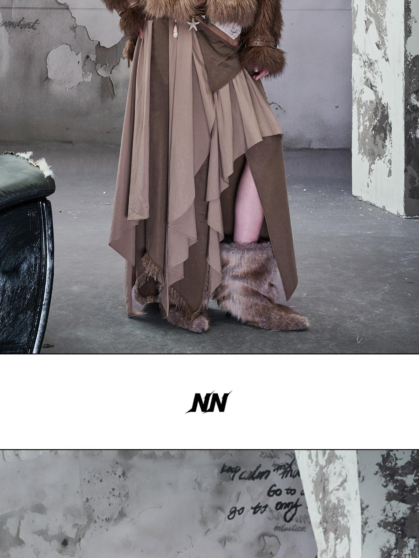 NORTH NODE Cropped Patchwork Colorblock Punk Turn Collar Women&