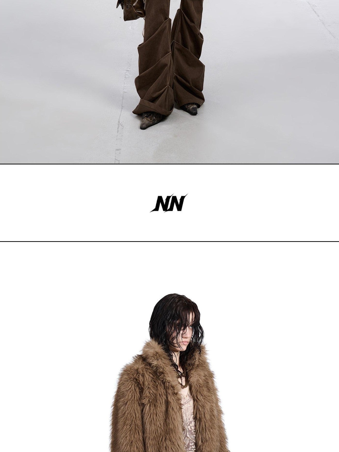 NORTH NODE Cropped Patchwork Colorblock Punk Turn Collar Women&