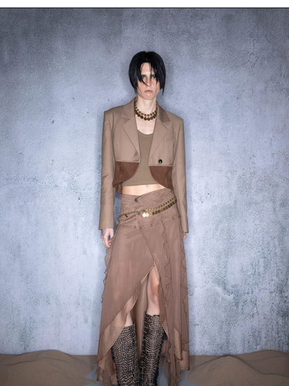 NORTH NODE Cropped Patchwork Studded Women&