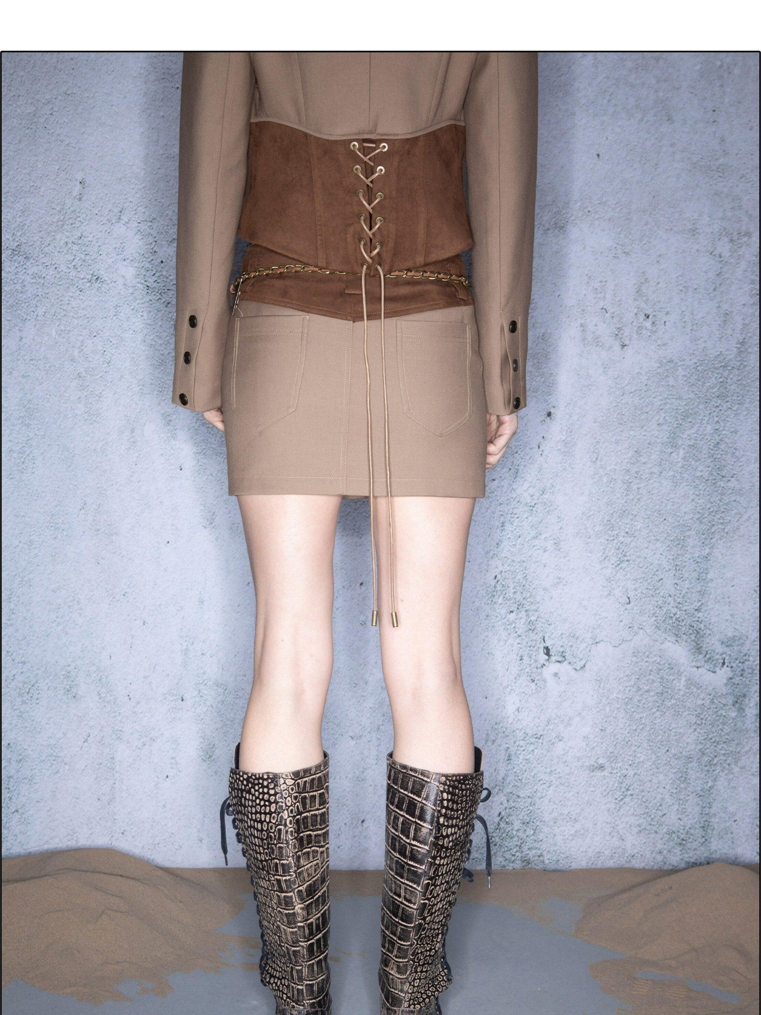 NORTH NODE Cropped Patchwork Studded Women&