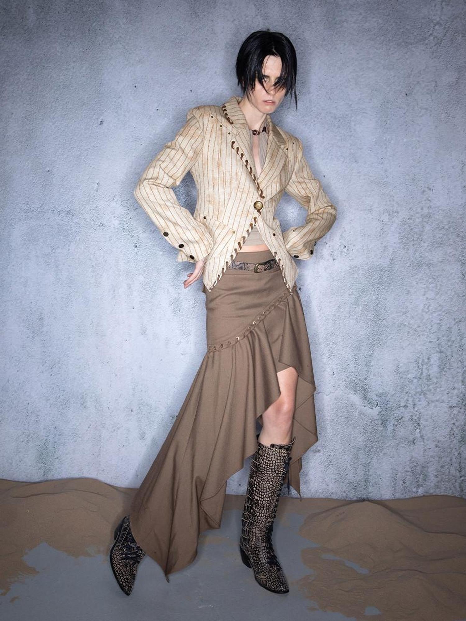 NORTH NODE Cropped Tailored Lace Up Nomadic Fitted Short Women&