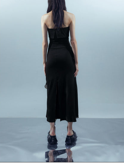 NORTH NODE Crown Mesh Spliced Bustier Knit Women&