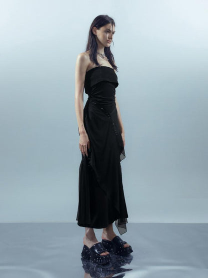 NORTH NODE Crown Mesh Spliced Bustier Knit Women&