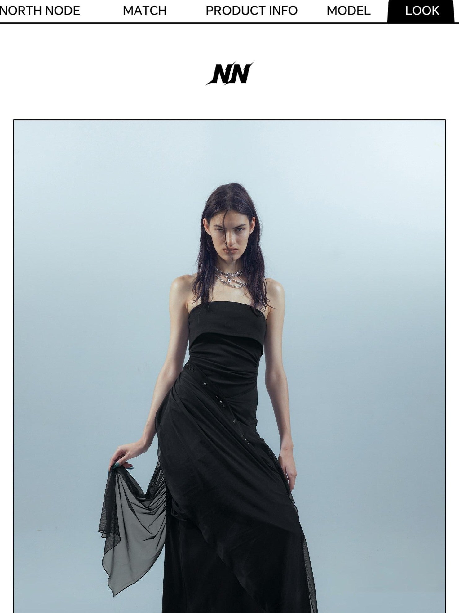 NORTH NODE Crown Mesh Spliced Bustier Knit Women&