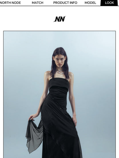 NORTH NODE Crown Mesh Spliced Bustier Knit Women&