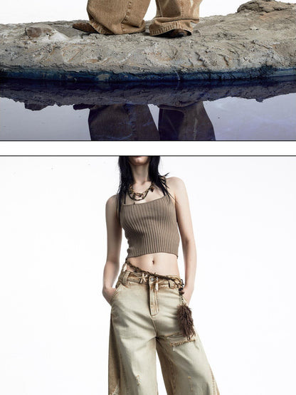 NORTH NODE Curved Blade Cone Shaped Tapered Slim Fit Women&