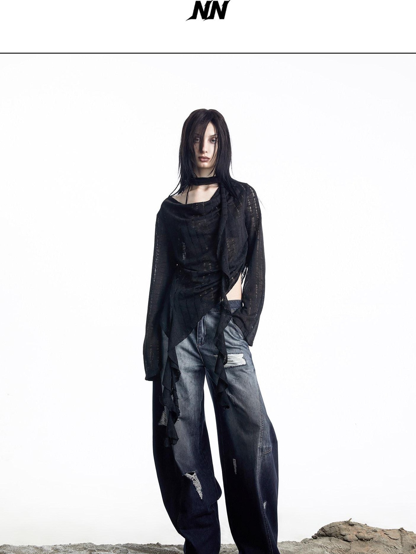 NORTH NODE Curved Blade Cone Shaped Tapered Slim Fit Women&
