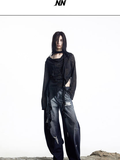 NORTH NODE Curved Blade Cone Shaped Tapered Slim Fit Women&