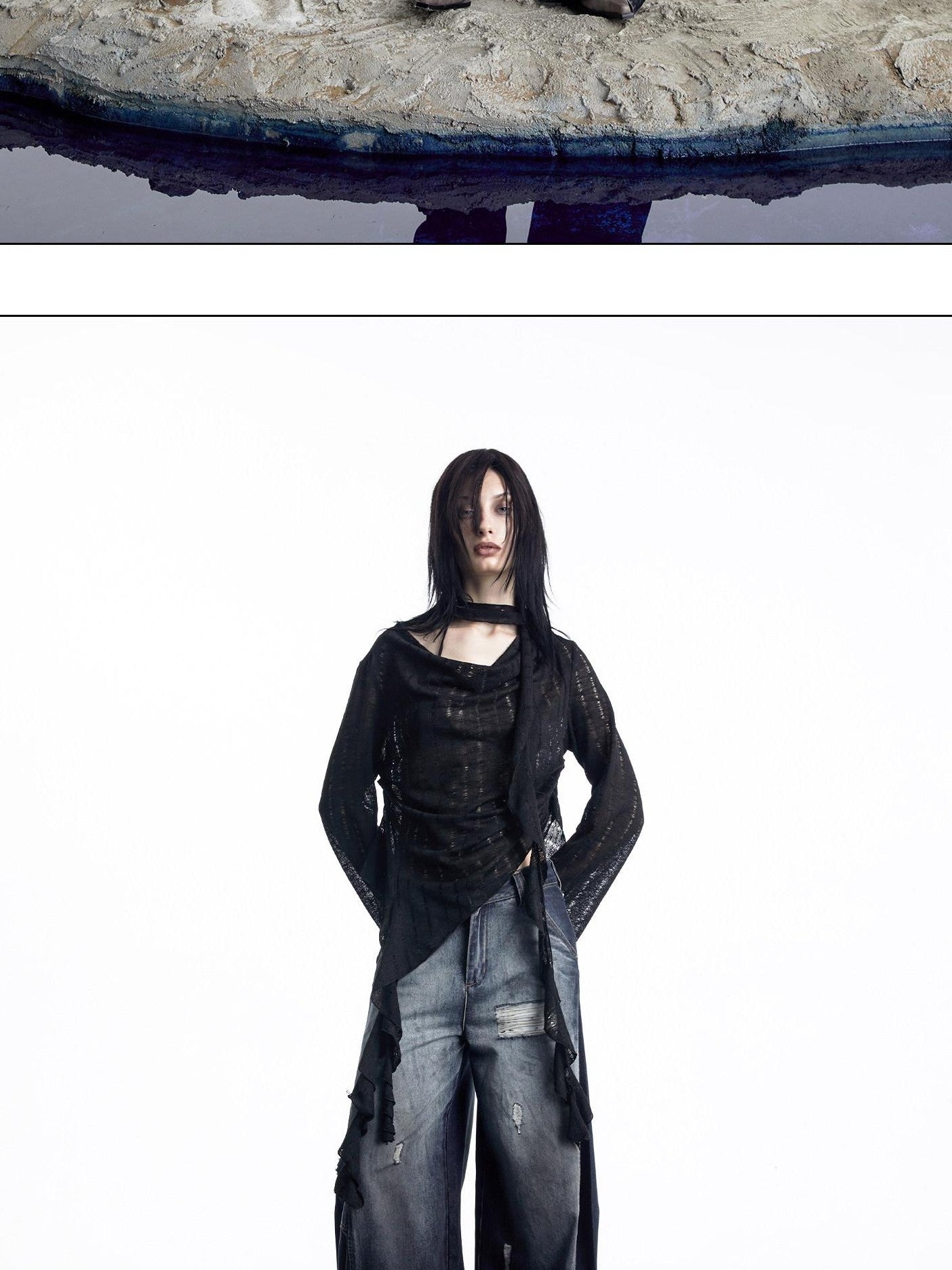 NORTH NODE Curved Blade Cone Shaped Tapered Slim Fit Women&