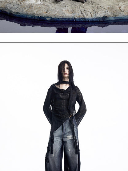 NORTH NODE Curved Blade Cone Shaped Tapered Slim Fit Women&