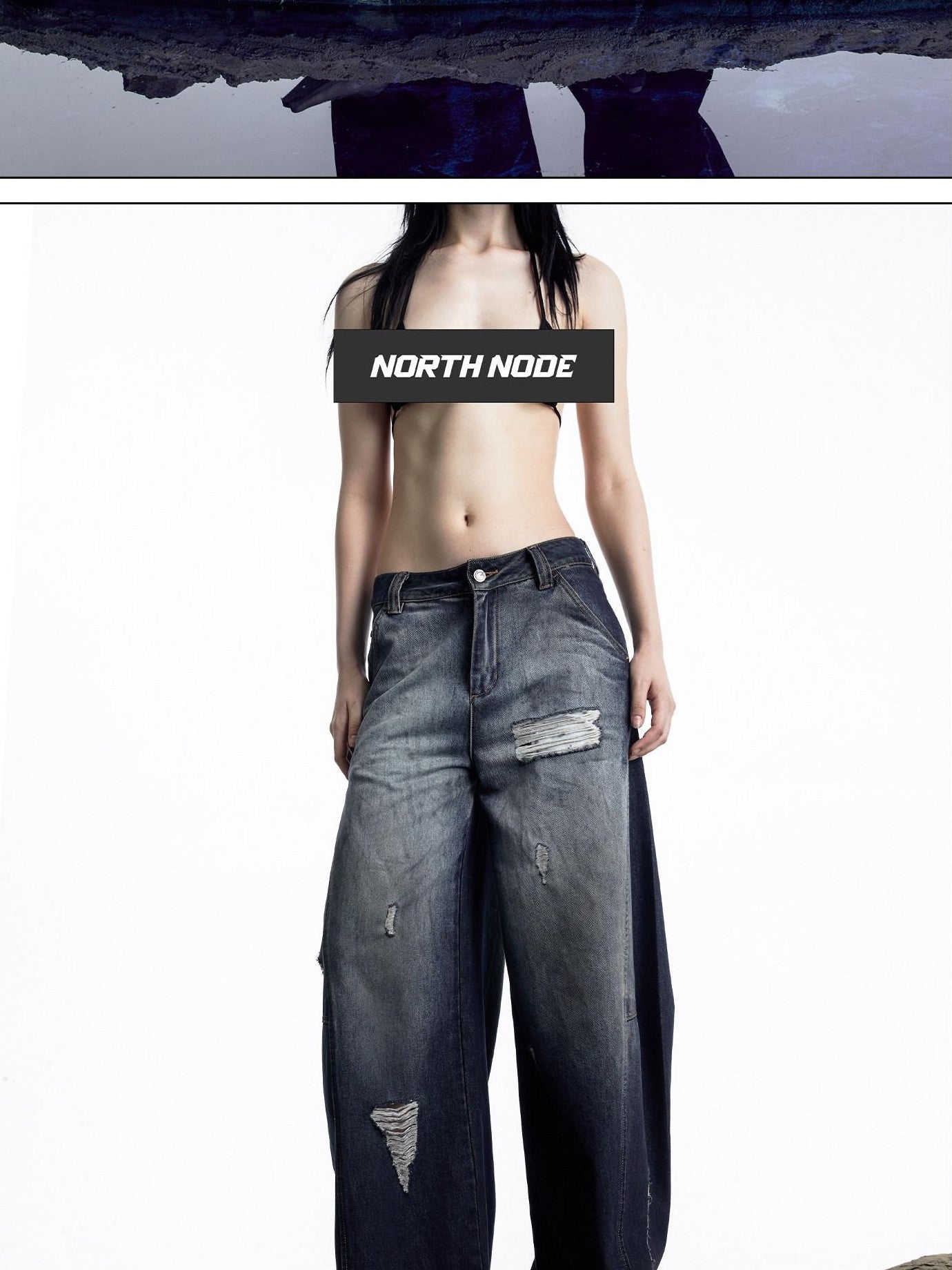 NORTH NODE Curved Blade Cone Shaped Tapered Slim Fit Women&