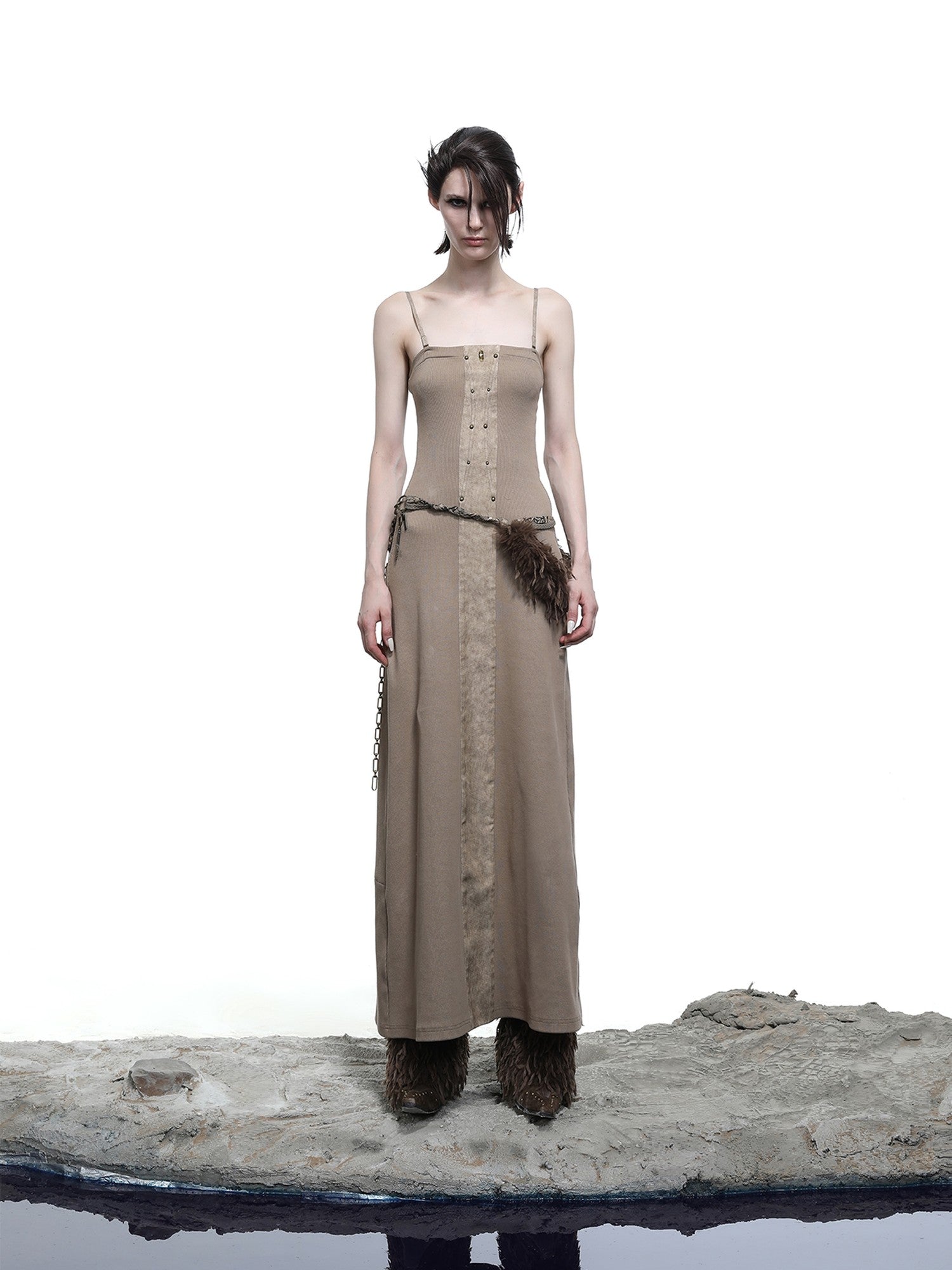 NORTH NODE Dark Gray Patchwork Slim Women&