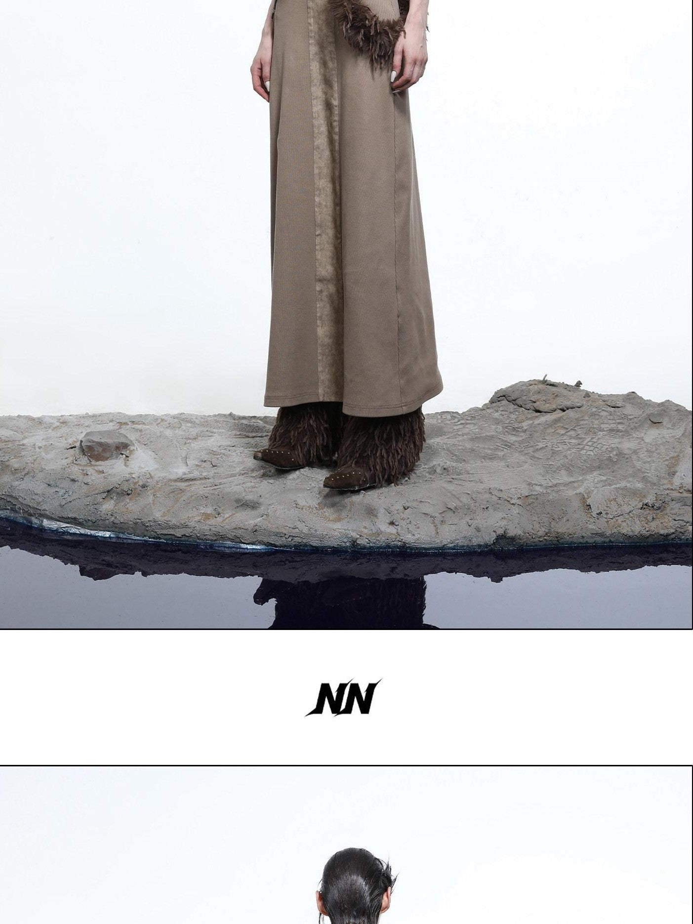 NORTH NODE Dark Gray Patchwork Slim Women&