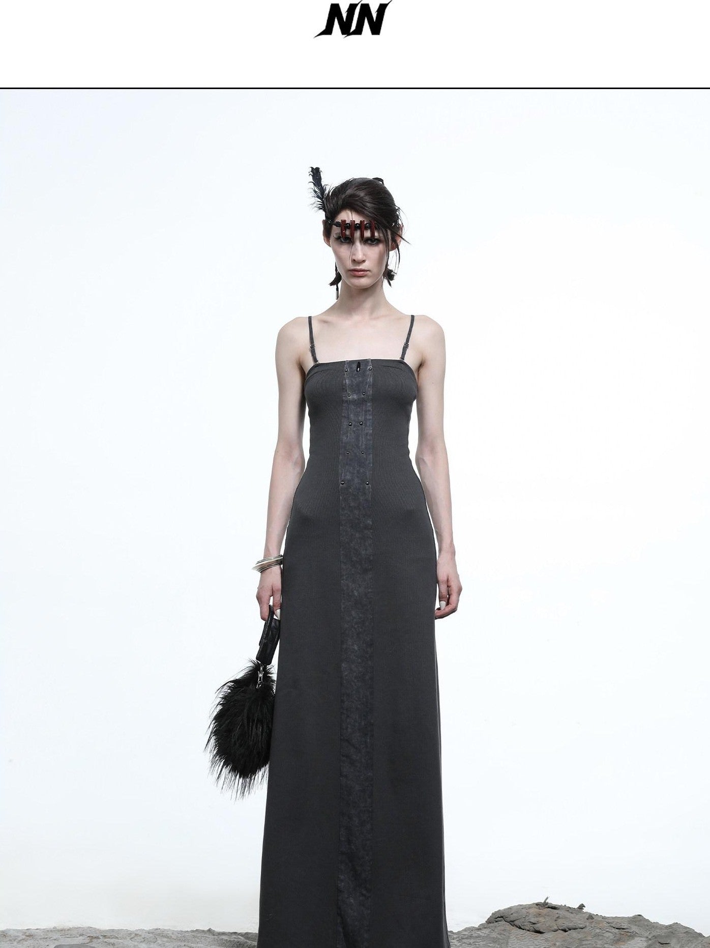 NORTH NODE Dark Gray Patchwork Slim Women&