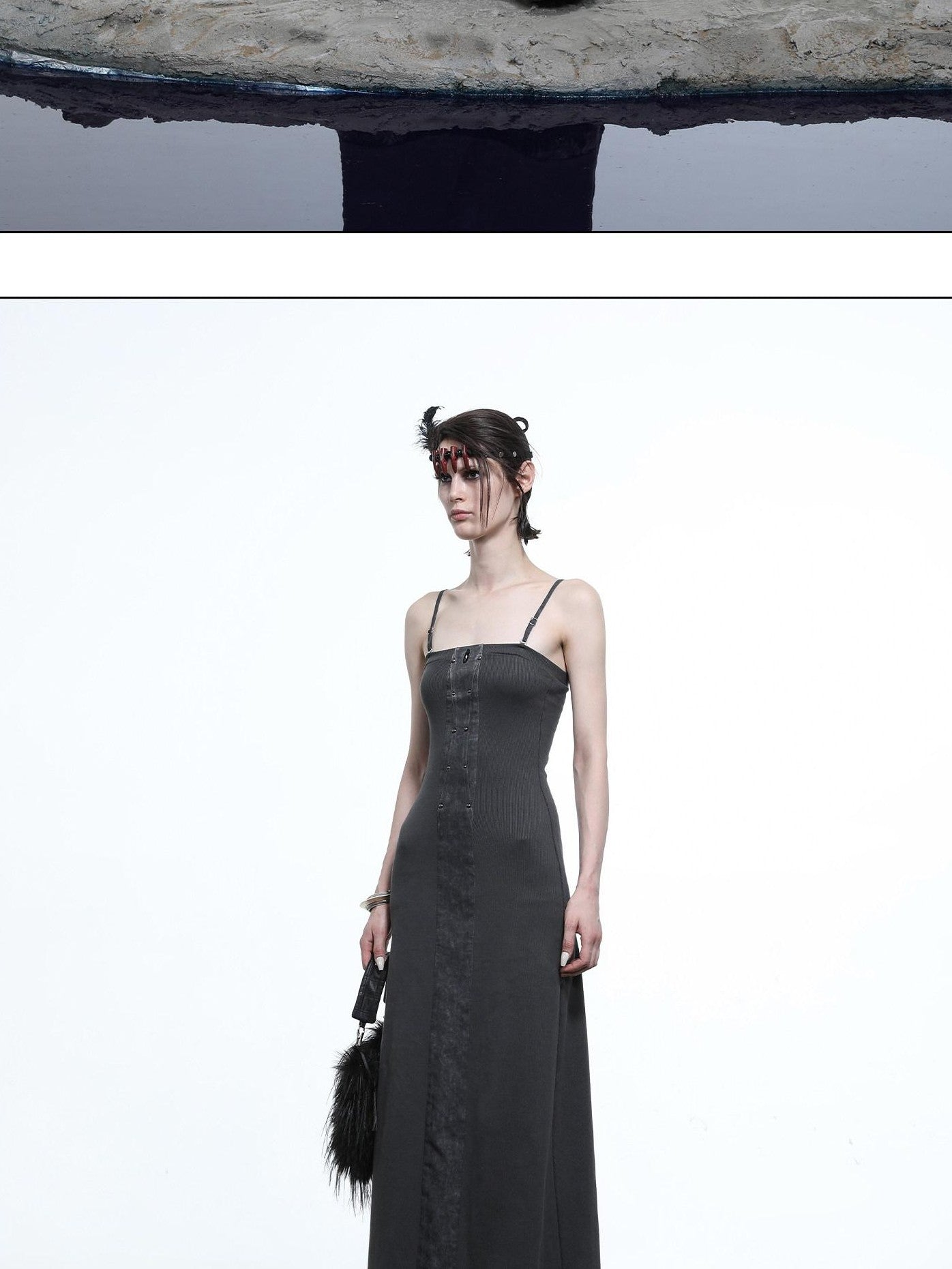 NORTH NODE Dark Gray Patchwork Slim Women&