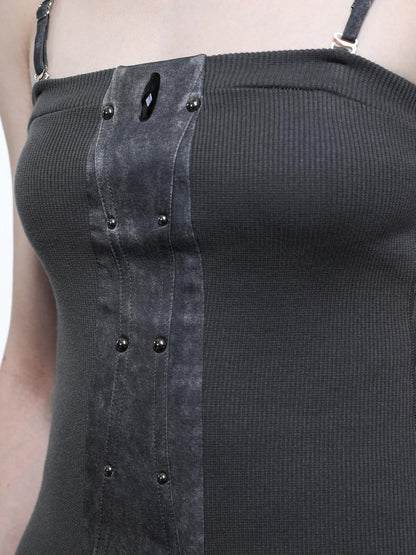 NORTH NODE Dark Gray Patchwork Slim Women&