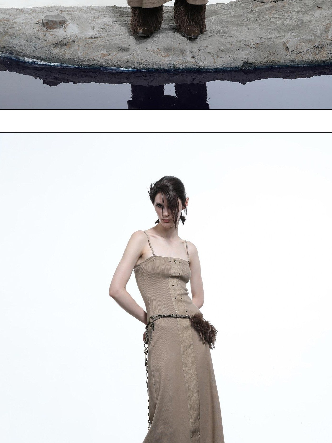 NORTH NODE Dark Gray Patchwork Slim Women&