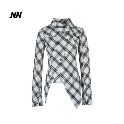 NORTH_NODE_Deconstructed_Asymmetric_Checkered_Slim_Fit_Cotton_Women&