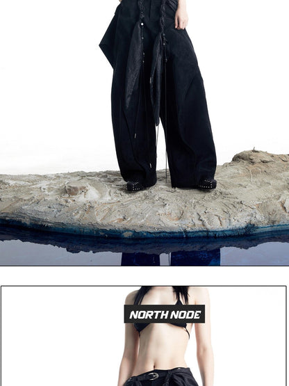 NORTH NODE Deconstructed Pleated Zipper Natural Waist Women&