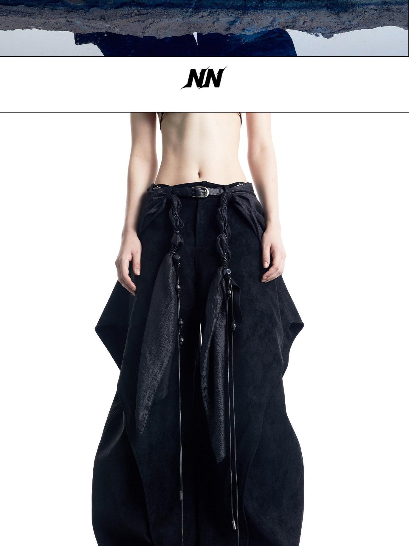 NORTH NODE Deconstructed Pleated Zipper Natural Waist Women&