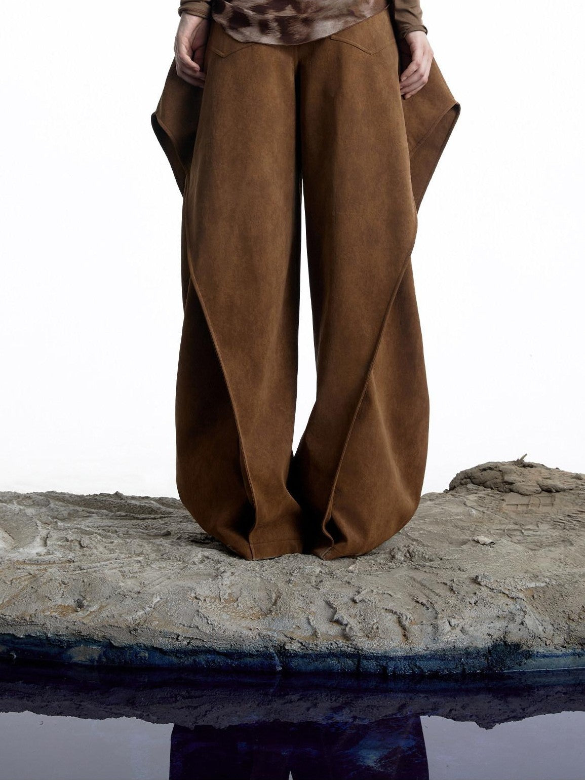 NORTH NODE Deconstructed Pleated Zipper Natural Waist Women&