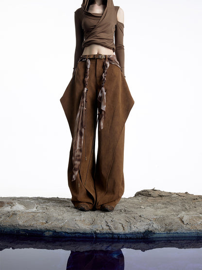 NORTH NODE Deconstructed Pleated Zipper Natural Waist Women&