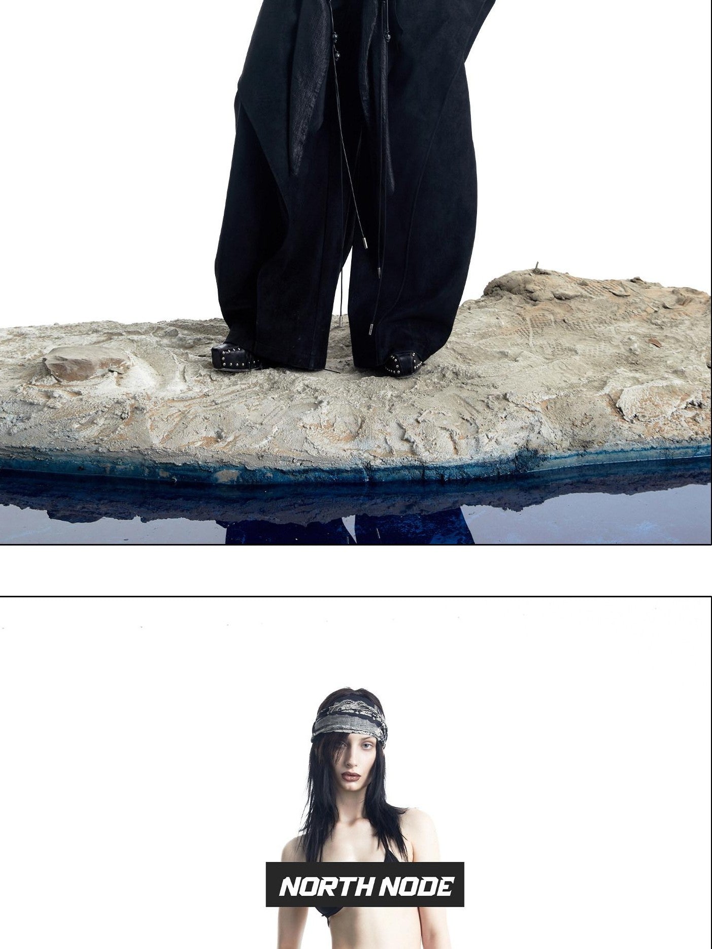 NORTH NODE Deconstructed Pleated Zipper Natural Waist Women&
