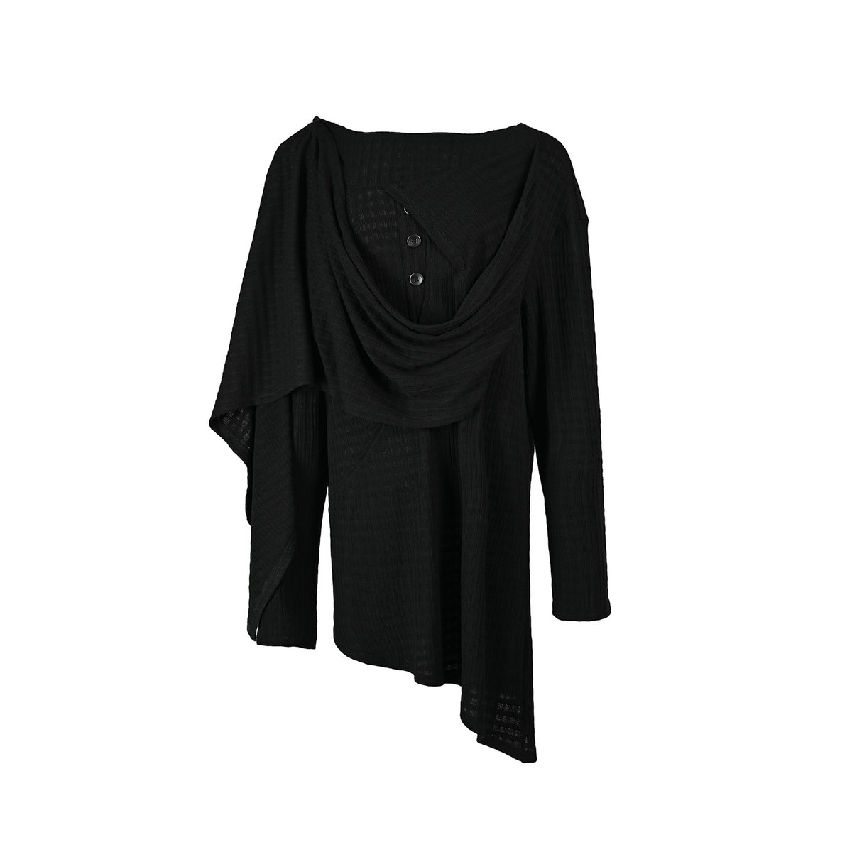 NORTH_NODE_Deconstructed_Waffle_Texture_Asymmetric_Long_Sleeve_Women&