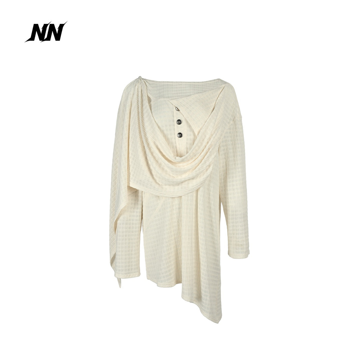 NORTH_NODE_Deconstructed_Waffle_Texture_Asymmetric_Long_Sleeve_Women&
