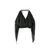 NORTH_NODE_Deep_V-neck_Studded_Splice_Cold_Shoulder_Ruffle_Trim_Women&