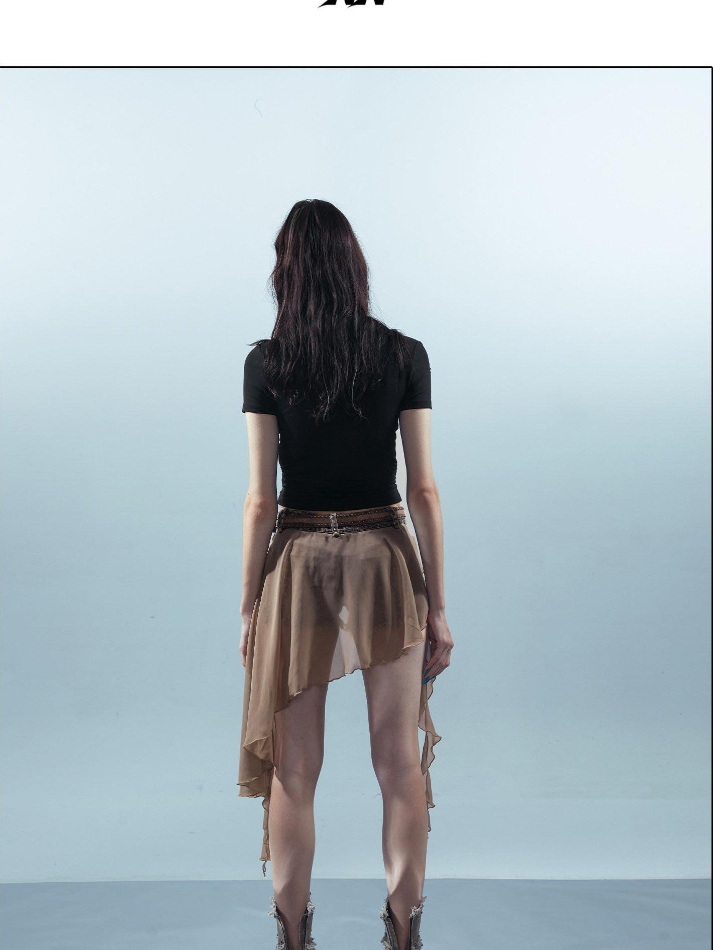 NORTH NODE Denim Inspired Asymmetric Leopard Print Patchwork Women&