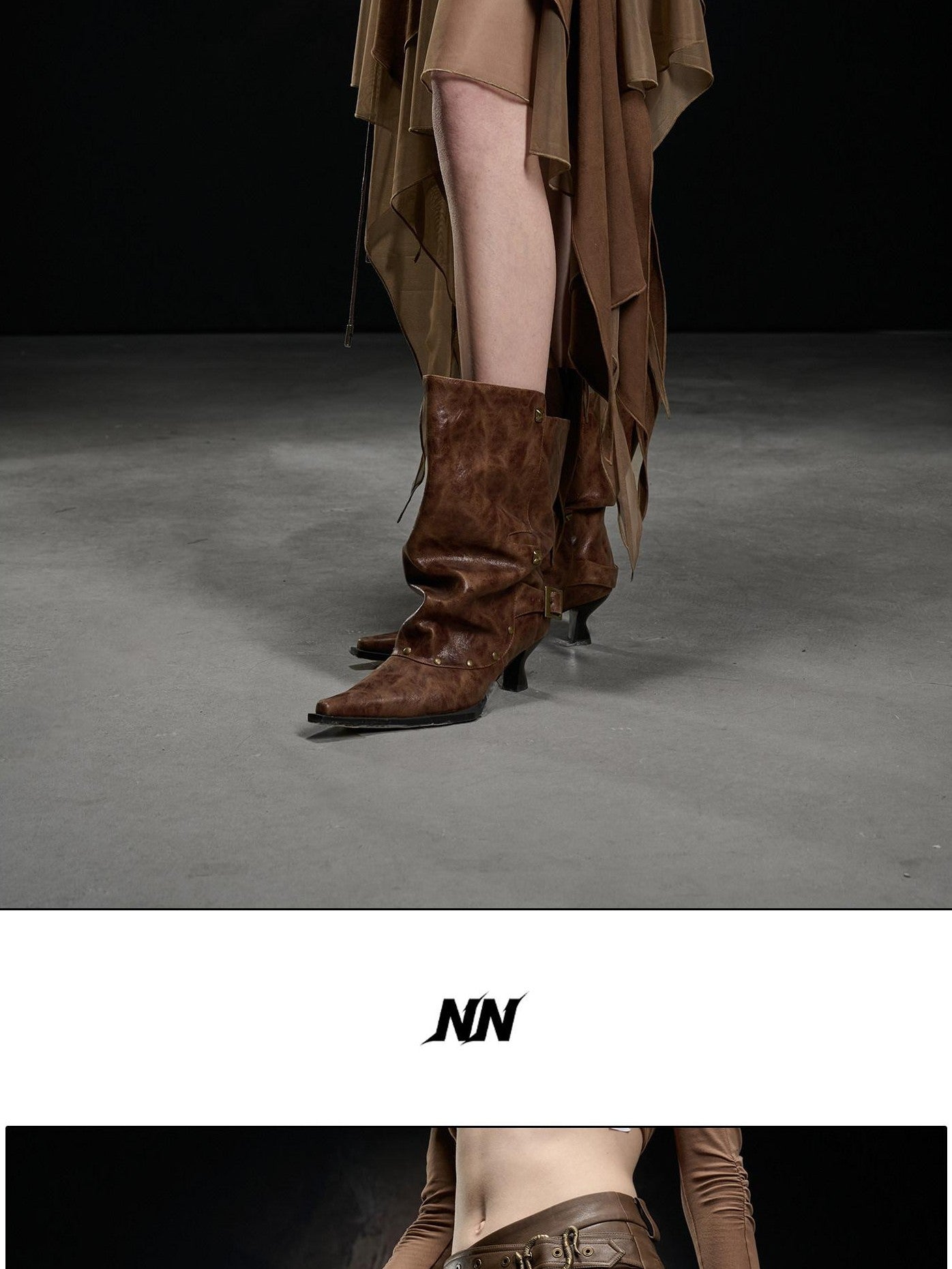 NORTH NODE Desert Nomad Asymmetrical Faux Suede Patchwork Women&
