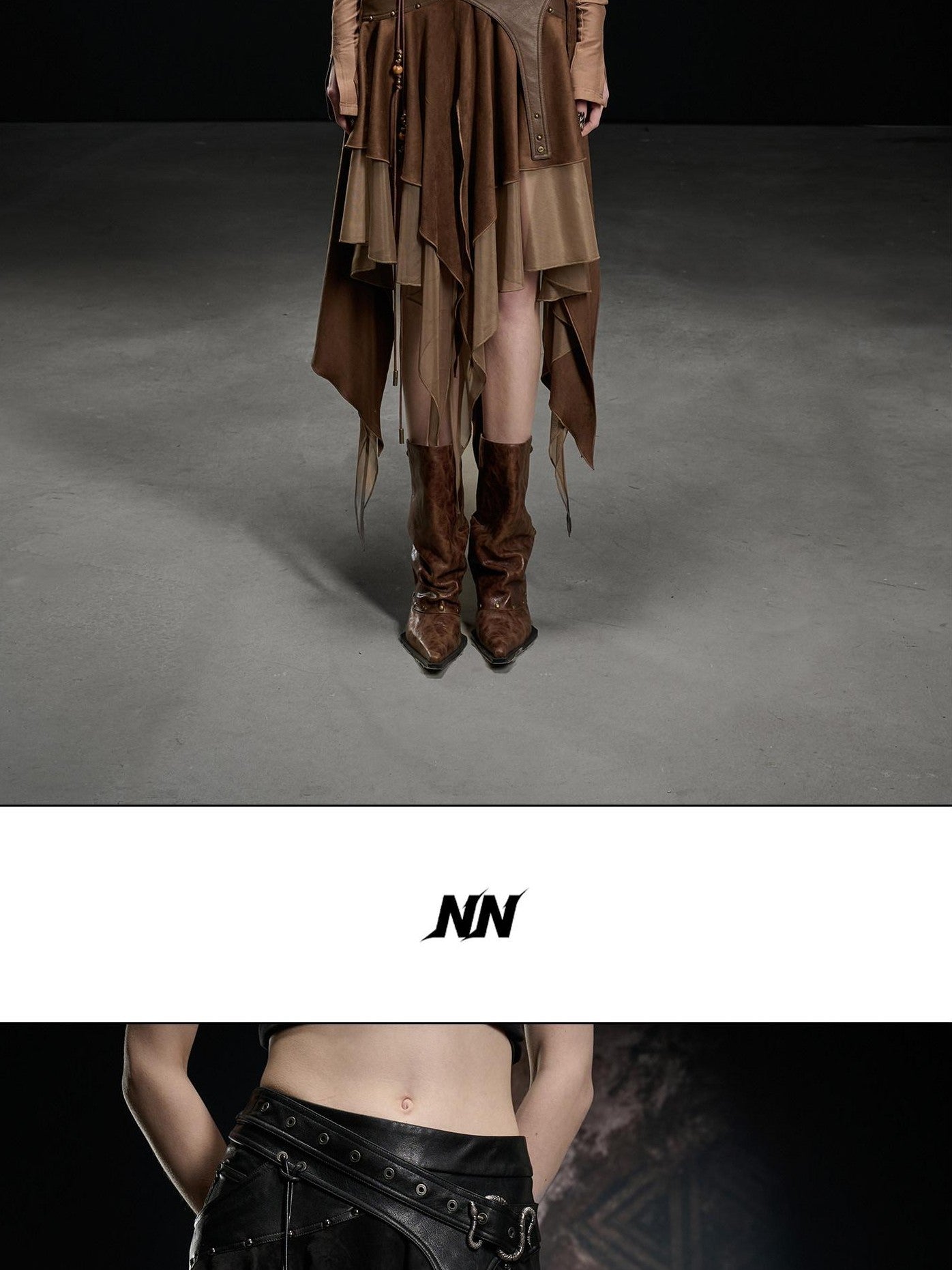NORTH NODE Desert Nomad Asymmetrical Faux Suede Patchwork Women&