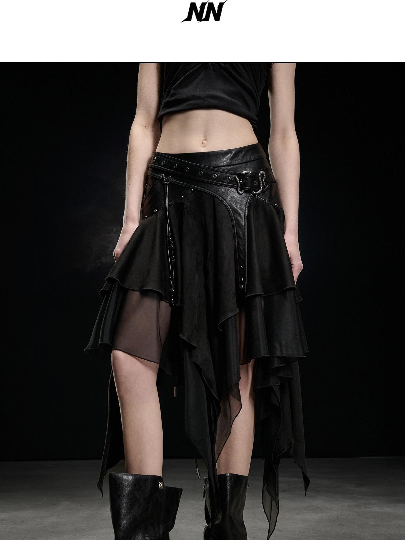 NORTH NODE Desert Nomad Asymmetrical Faux Suede Patchwork Women&