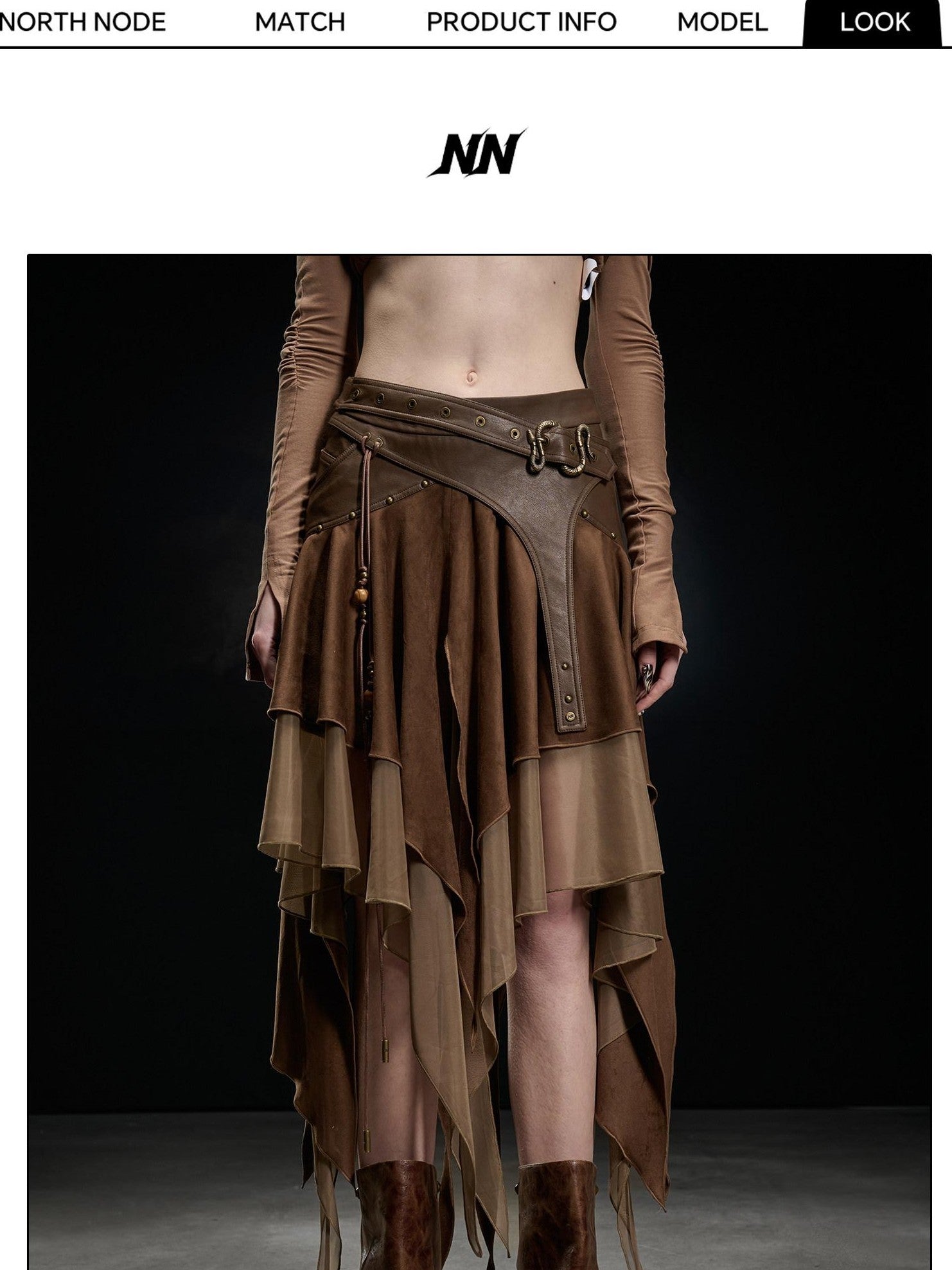 NORTH NODE Desert Nomad Asymmetrical Faux Suede Patchwork Women&