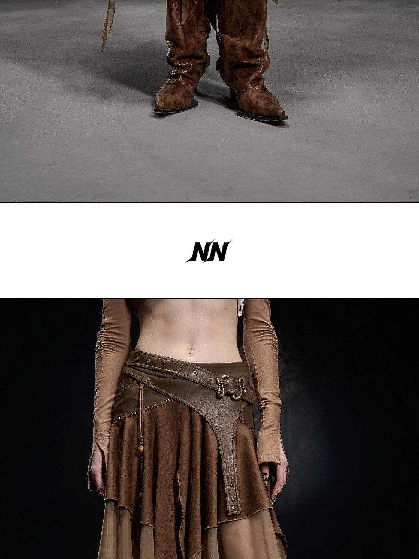 NORTH NODE Desert Nomad Asymmetrical Faux Suede Patchwork Women&