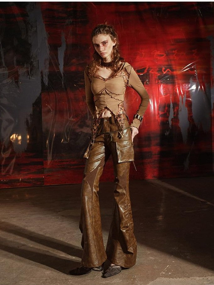 NORTH NODE Design Aesthetic Tailored Micro Flare Long Women&