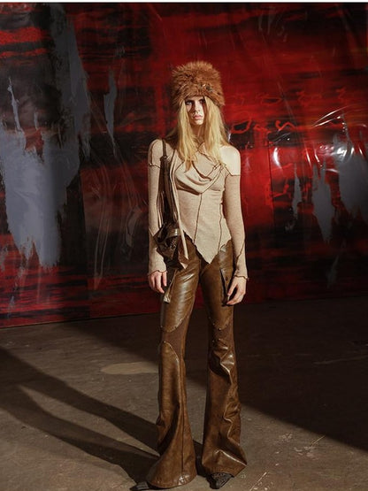 NORTH NODE Design Aesthetic Tailored Micro Flare Long Women&