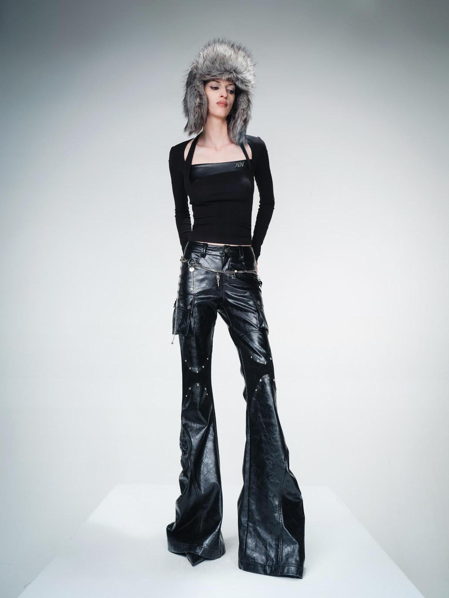 NORTH NODE Design Aesthetic Tailored Micro Flare Long Women&