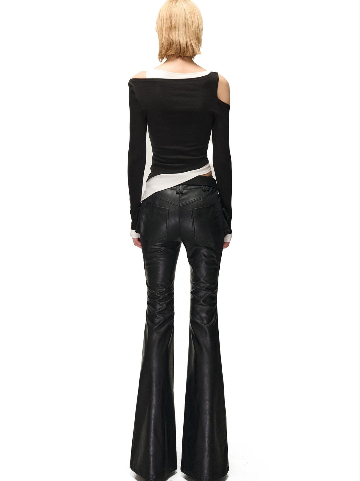 NORTH NODE Detachable Flared Panel Slim Fit Pu Women&